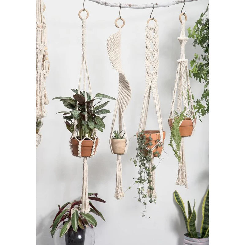 Boho Macrame Plant Holder - Handwoven Wall Hangings