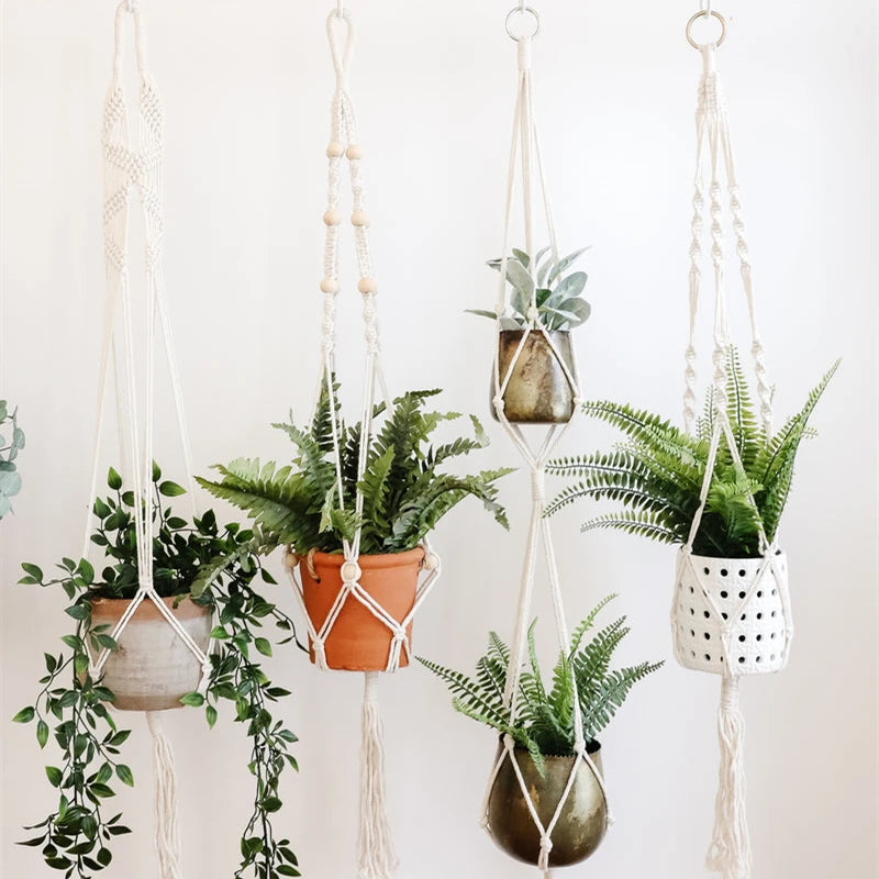 Boho Macrame Plant Holder - Handwoven Wall Hangings