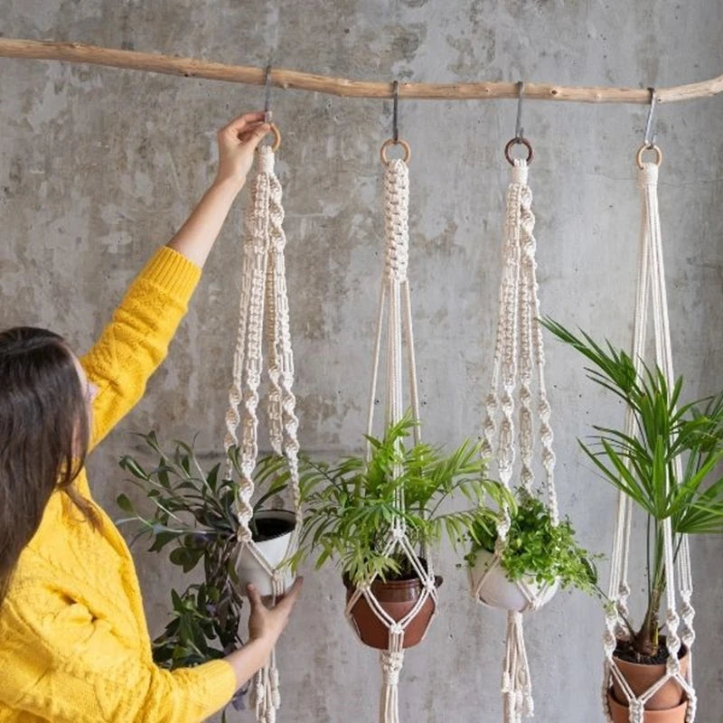 Boho Macrame Plant Holder - Handwoven Wall Hangings